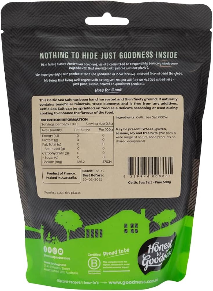 Honest to Goodness Fine Celtic Sea Salt 600g
