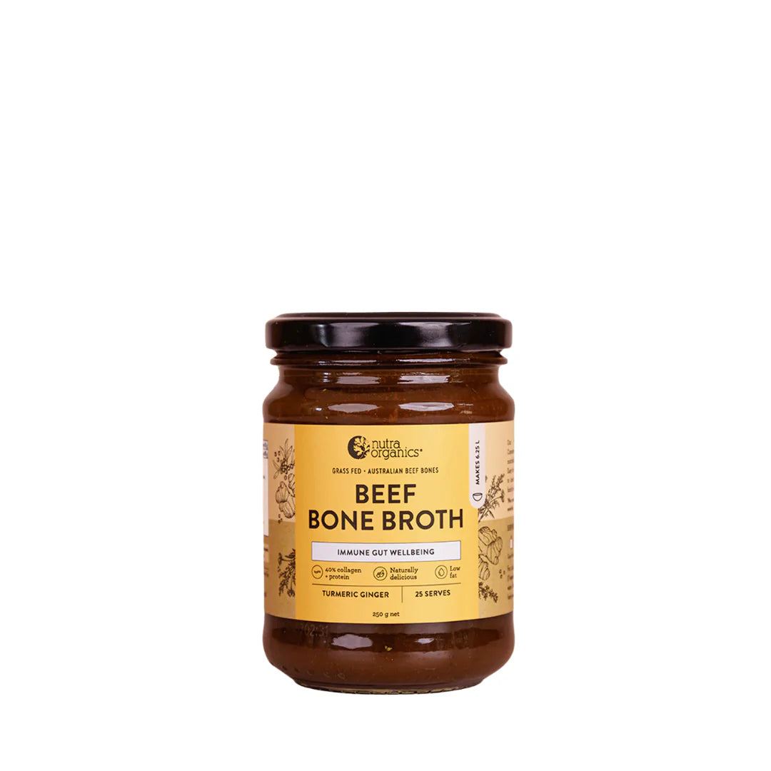 Nutra Organics Beef Bone Broth Concentrate Turmeric Ginger 250g