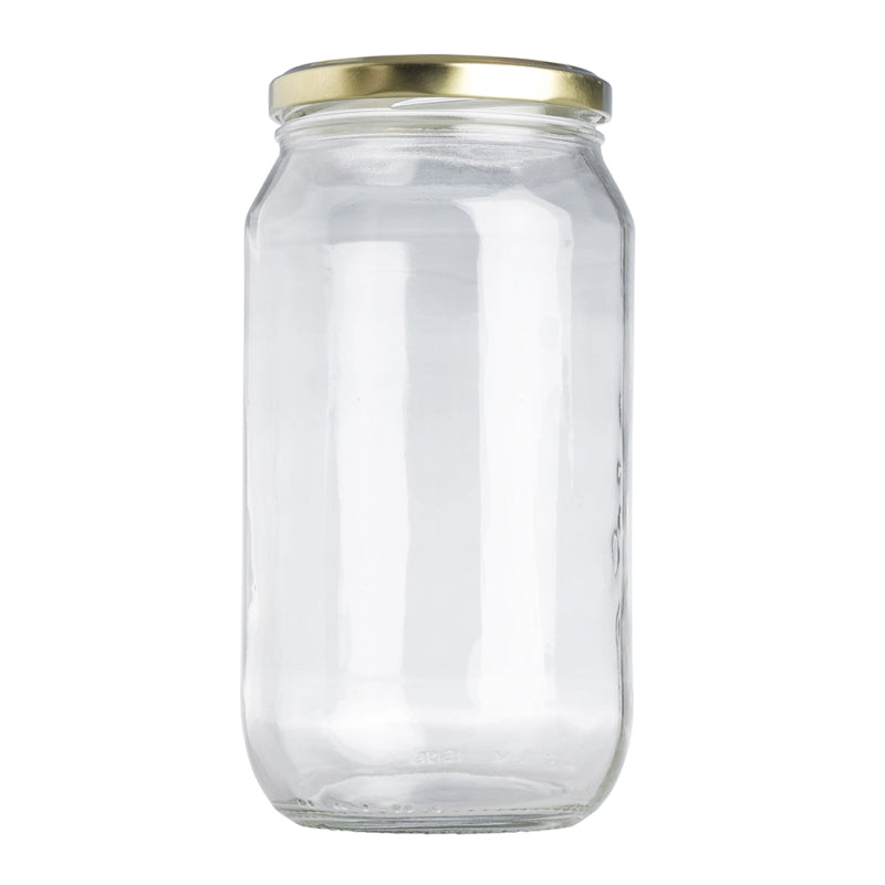 Gold Lid Glass Jar 1L