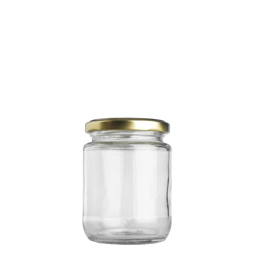 Gold Lid Glass Jar 250mL