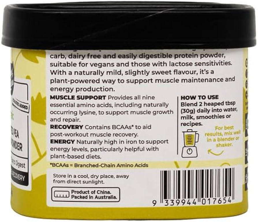 Honest to Goodness Organic Sprouted Pea Protein Powder 150g
